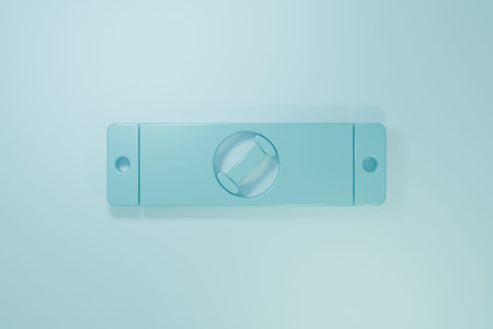 Blue Construction bubble level icon isolated on blue background. Waterpas, measuring instrument,...