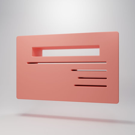 Pink Visiting card, business card icon isolated on pink background. Corporate identity template....