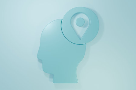 Blue delivery man with cardboard boxes icon isolated on blue background. Door to door delivery by...