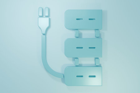 Blue Server icon isolated on blue background. Adjusting app, service concept, setting options,...