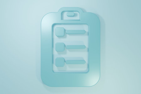 Blue To do list or planning icon isolated on blue background. Minimalism concept. 3D render...