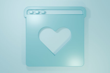 Blue Dating app online laptop concept icon isolated on blue background. Female male profile flat...