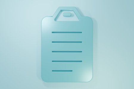 Blue To do list or planning icon isolated on blue background. Minimalism concept. 3D render illustration.の写真素材