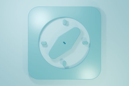 Blue Compass icon isolated on blue background. Windrose navigation symbol. Wind rose sign....
