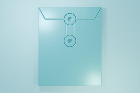 Blue Envelope icon isolated on blue background. Email message letter symbol. Minimalism concept. 3D...