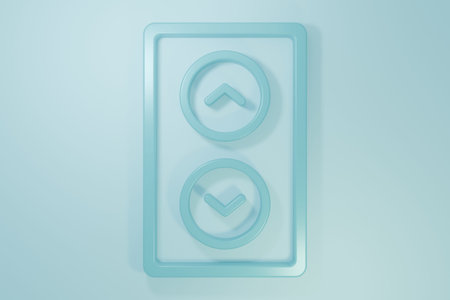 Blue Lift icon isolated on blue background. Elevator symbol. Minimalism concept. 3D illustration.