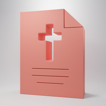 Pink Greeting card with icon isolated on pink background. Celebration poster template for invitation or greeting card. Minimalism concept. 3D render illustration.の写真素材