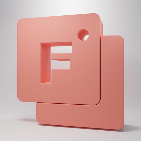 Pink Fahrenheit icon isolated on pink background. Minimalism concept. 3D render illustration.の写真素材