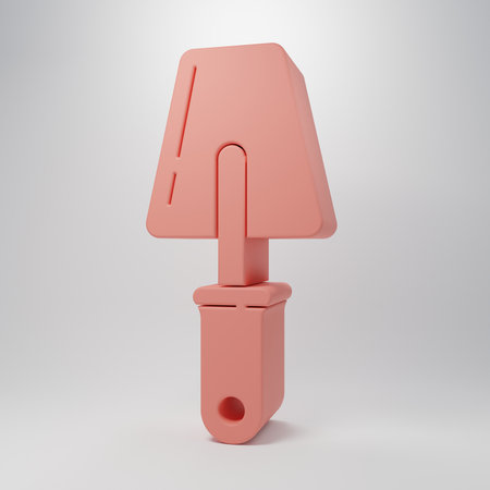 Pink Trowel icon isolated on pink background. Minimalism concept. 3D render illustration.の写真素材
