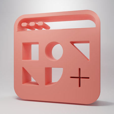 Pink Different files icon isolated on pink background. Minimalism concept. 3D render illustration.の写真素材