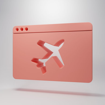Pink icon isolated on pink background. Minimalism concept. 3D render illustration.