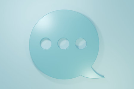 Blue Speech bubble chat icon isolated on blue background. Message icon. Communication or comment...