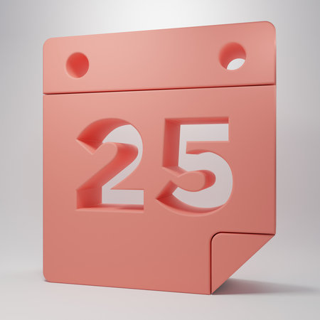 Pink Calendar icon isolated on pink background. Event reminder symbol. Minimalism concept. 3D render illustration.の写真素材