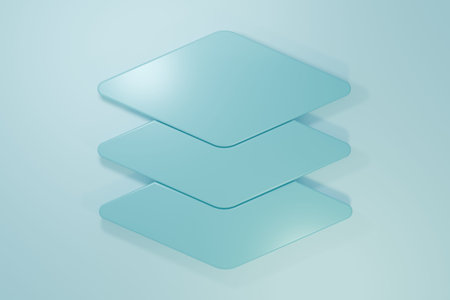 Blue Layers icon isolated on blue background. Minimalism concept. 3D render illustration.