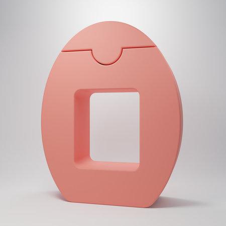 Pink bottle icon isolated on pink background. Minimalism concept. 3D render illustration.の写真素材