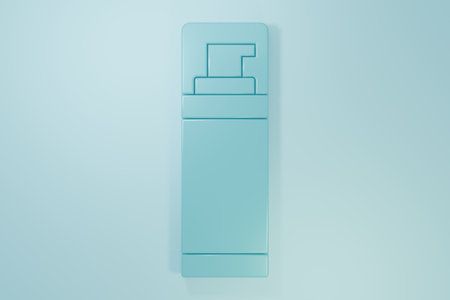Blue Shaving gel foam icon isolated on blue background. Minimalism concept. 3D render illustration.の写真素材