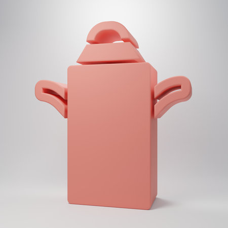 Pink Can container for milk icon isolated on pink background. Minimalism concept. 3D render illustration.の写真素材