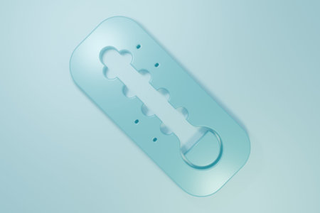 Blue thermometer measuring heat and cold icon isolated on blue background. Thermometer equipment...