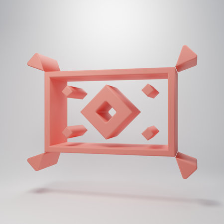 Pink Magic carpet icon isolated on pink background. Minimalism concept. 3D render illustration.の写真素材