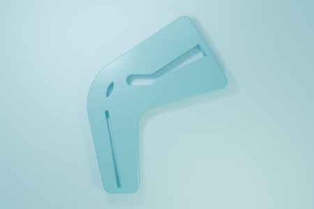 Blue Bone pain icon isolated on blue background. Orthopedic medical. Disease of the joints and...