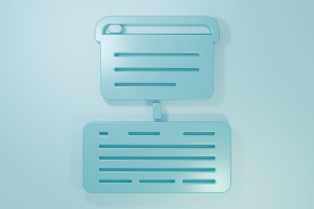 Blue Server, Data, Web Hosting icon isolated on blue background. Minimalism concept. 3D render illustration.の写真素材