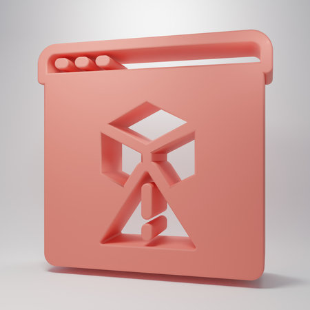 Pink 3D printer icon isolated on pink background. 3d printing. Minimalism concept. 3D render illustration.の写真素材
