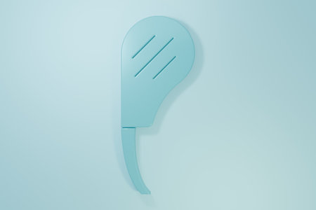 Blue icon isolated on blue background. Minimalism concept. 3D render illustration.の写真素材