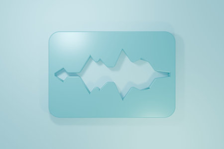 Blue Music wave equalizer icon isolated on blue background. Sound wave. Audio digital equalizer...
