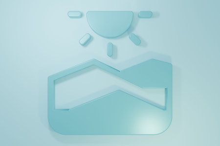Blue Drought icon isolated on blue background. Minimalism concept. 3D render illustration.