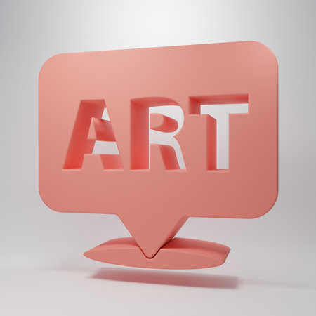 Pink Speech bubble with text art icon isolated on pink background. Message icon. Communication or comment chat symbol. Minimalism concept. 3D render illustration.の写真素材