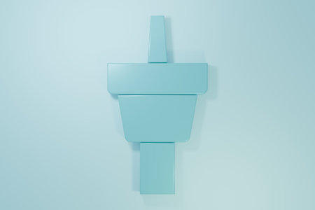Blue Golf tee icon isolated on blue background. Minimalism concept. 3D render illustration.の写真素材