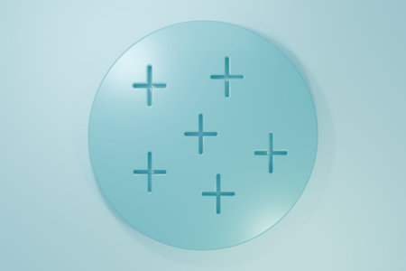 Blue icon isolated on blue background. Minimalism concept. 3D render illustration.