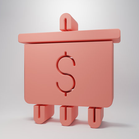 Pink Target with dollar symbol icon isolated on pink background. Investment target. Successful business concept. Cash or Money sign. Minimalism concept. 3D render illustration.の写真素材