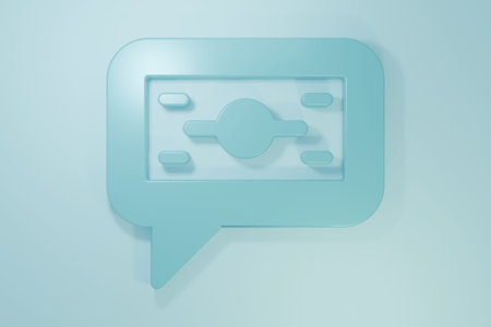 Blue Stacks paper money cash icon isolated on blue background. Money banknotes stacks. Bill...