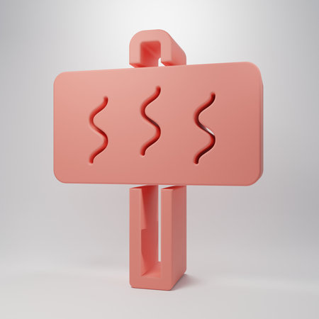 Pink Sauna icon isolated on pink background. Minimalism concept. 3D render illustration.の写真素材