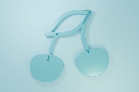 Blue Fresh summer berries icon isolated on blue background. Berry fruit. Minimalism concept. 3D render illustration.の写真素材