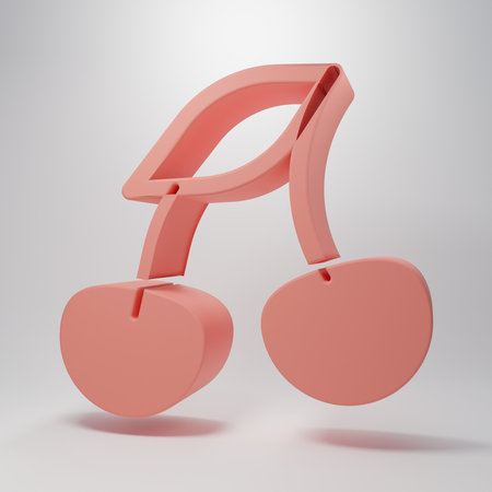 Pink Fresh summer berries icon isolated on pink background. Berry fruit. Minimalism concept. 3D render illustration.の写真素材
