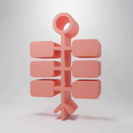 Pink Firework icon isolated on pink background. Concept of fun party. Explosive pyrotechnic symbol. Lighting firecrackers. Minimalism concept. 3D render illustration.の写真素材