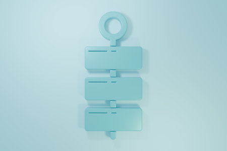 Blue icon isolated on blue background. Concept of fun party. Explosive symbol. Minimalism concept. 3D render illustration.の写真素材