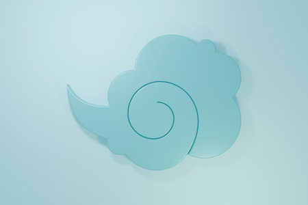 Blue Magic fog or smoke icon isolated on blue background. Minimalism concept. 3D render illustration.の写真素材
