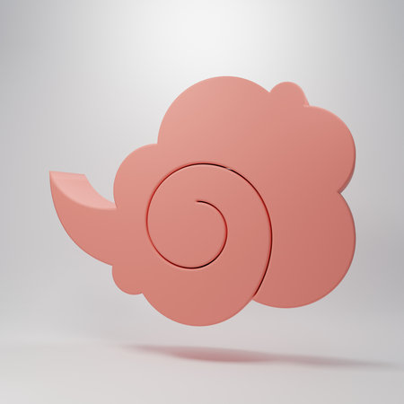 Pink Magic fog or smoke icon isolated on pink background. Minimalism concept. 3D render illustration.の写真素材