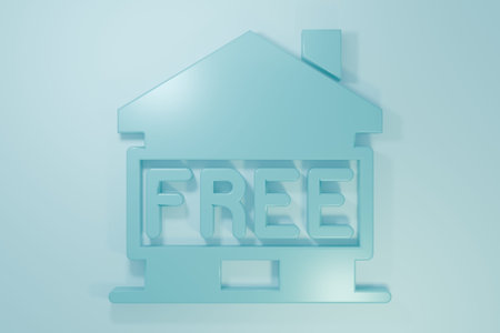 Blue Shelter icon isolated on blue background. Emergency housing, temporary residence for people...