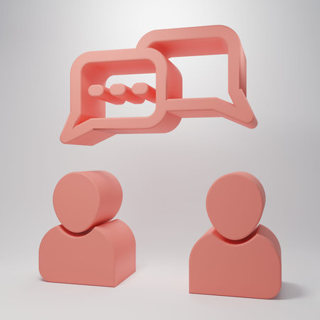 Pink Speech bubble chat icon isolated on pink background. Message icon. Communication or comment...