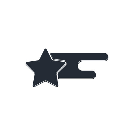 Black Falling star icon isolated on white background. Shooting star with star trail. Meteoroid, meteorite, comet, asteroid, star icon. Vector.のイラスト素材