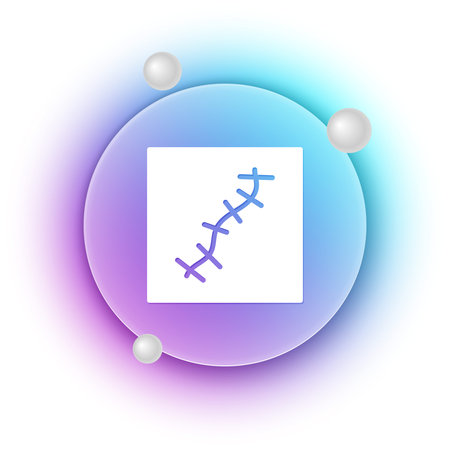 White Scar with suture icon isolated on white background. Blue and purple gradient circle background. Vector.のイラスト素材