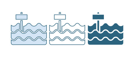 Blue Garden bed or cultivation bed icon isolated on white background. Vector.のイラスト素材