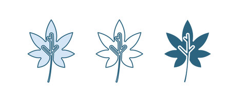 Blue Leaf icon isolated on white background. Leaves sign. Fresh natural product symbol. Vector.のイラスト素材