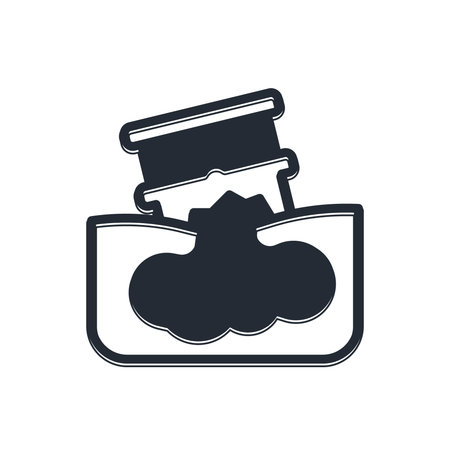 Black Barrel oil leak icon isolated on white background. Vector.のイラスト素材