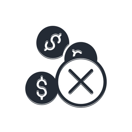 Black No money icon isolated on white background. Vector.のイラスト素材