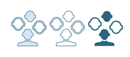 Blue Schizophrenia icon isolated on white background. Vector.のイラスト素材